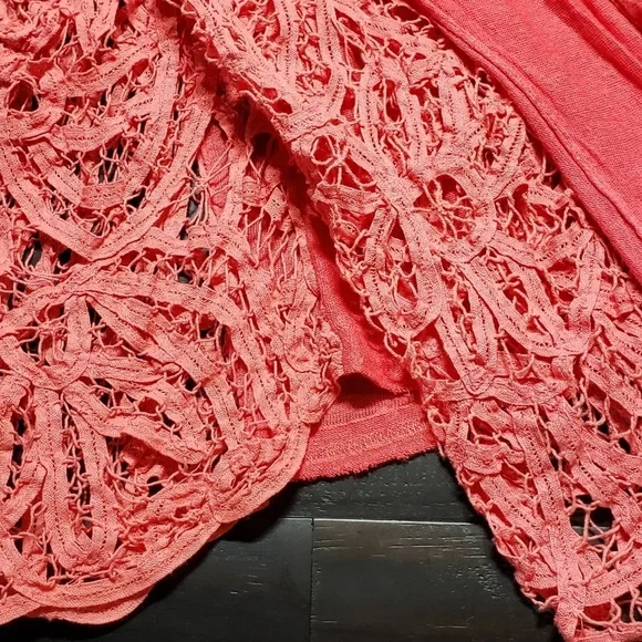 Free People Pink Lace Accent Blouse - Picture 3 of 6